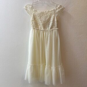 NWT H&M Cream Tiered Sundress with Flutter Cap Sleeves